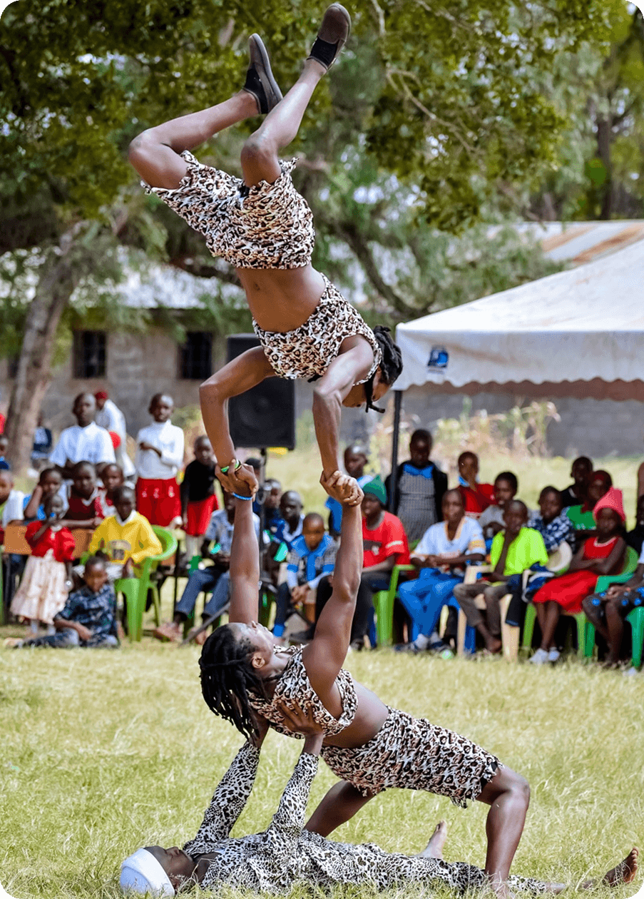 Community members taking part in an educational outdoor activity